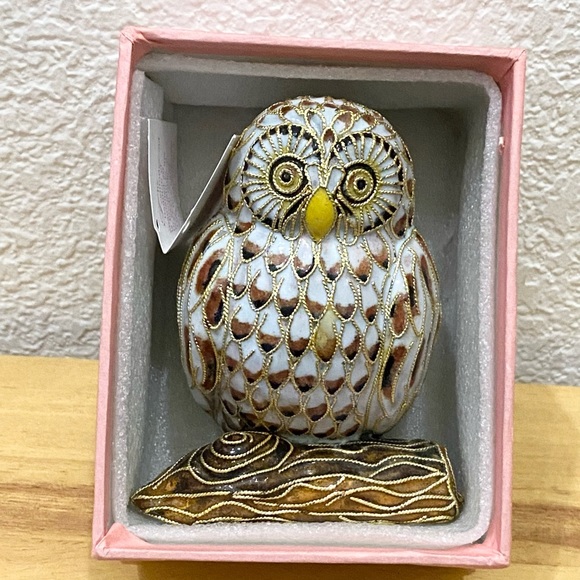 Vintage NYCO Nikki Yassaman Owl Faberge Enameled Art Figurine NOS - Picture 2 of 13